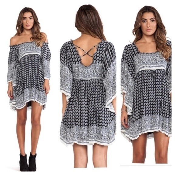 Free People Heart Of Gold Mini Dress in Black Combo S - Picture 4 of 12